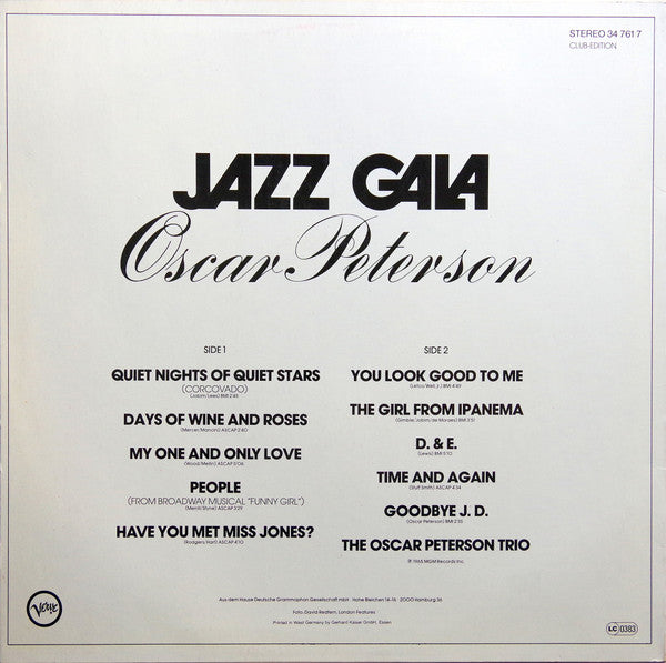 Oscar Peterson – Jazz Gala   ,  Club Edition
