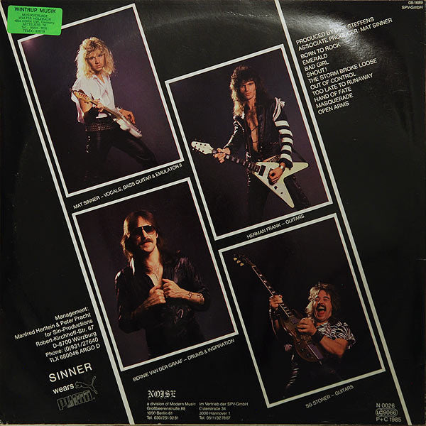 Sinner – Touch Of Sin, Silver Labels, 1st Press