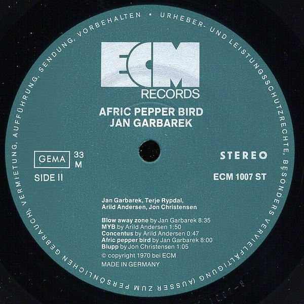 Jan Garbarek Quartet – Afric Pepperbird  ,  ECM