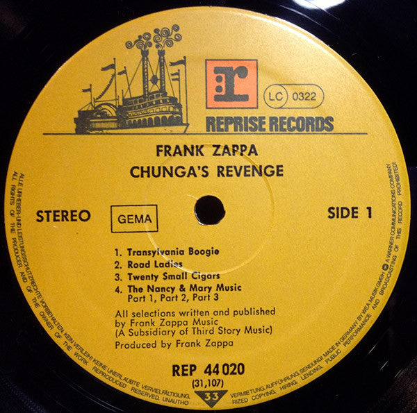 Frank Zappa – Chunga's Revenge   , Gatefold