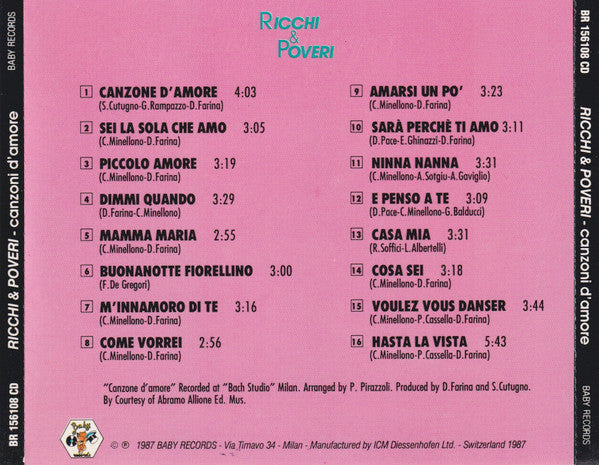 Ricchi & Poveri* – Canzoni D'amore