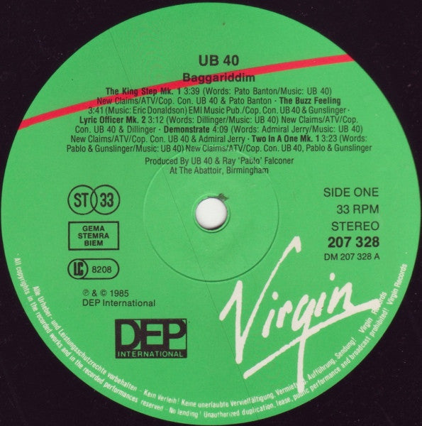 UB40 – Baggariddim, LP+ EP, Gatefold