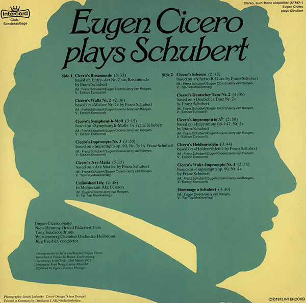 Eugen Cicero – Plays Schubert