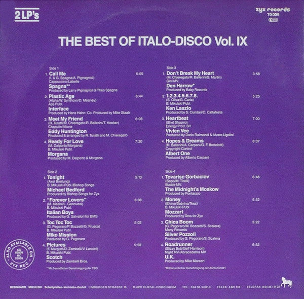 The Best Of Italo-Disco Vol. 9   , 2LP , Gatefold