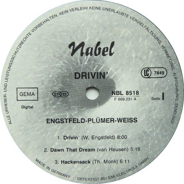 Engstfeld Plümer Weiss – Drivin'       ,   DMM, 1 press