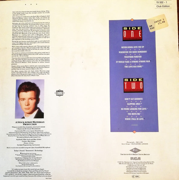 Rick Astley – Whenever You Need Somebody, Club Edition