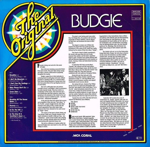 Budgie – The Original Budgie