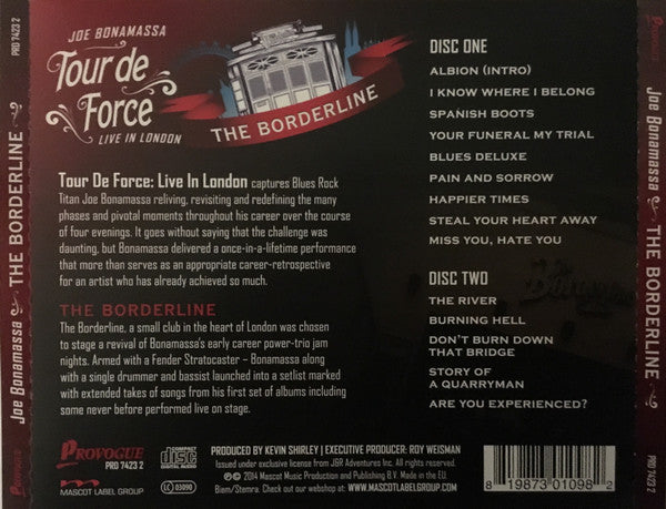 Joe Bonamassa – Tour De Force - Live In London - The Borderline   , 2 CD