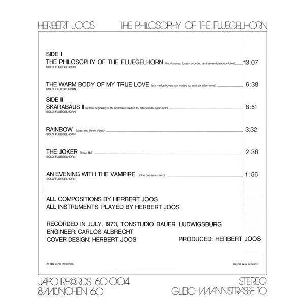 Herbert Joos – The Philosophy Of The Fluegelhorn