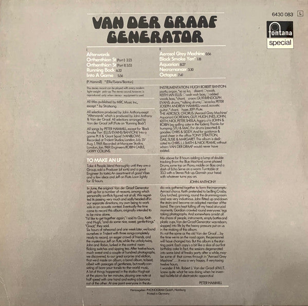 Van Der Graaf Generator – The Aerosol Grey Machine