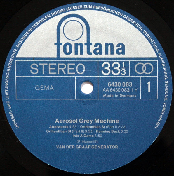Van Der Graaf Generator – The Aerosol Grey Machine