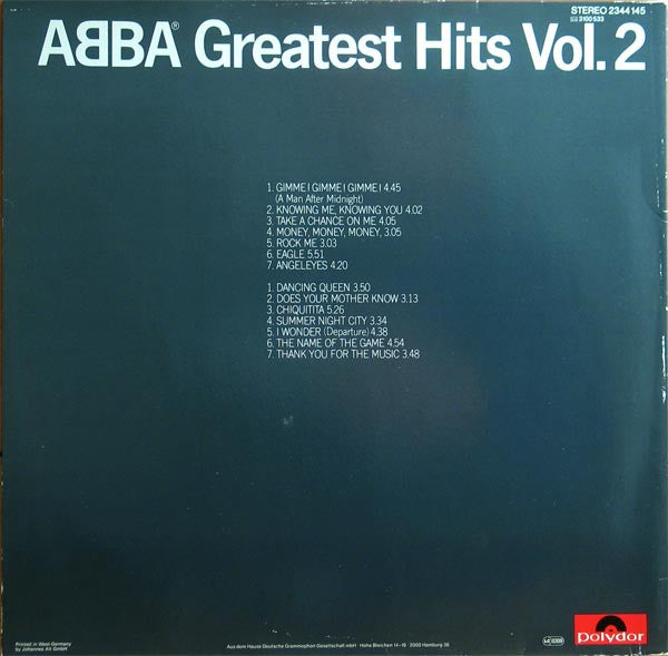 ABBA – Greatest Hits Vol. 2, Gatefold
