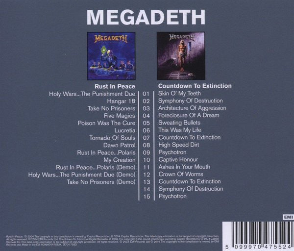 Megadeth – Rust In Peace / Countdown To Extinction, 2xCD