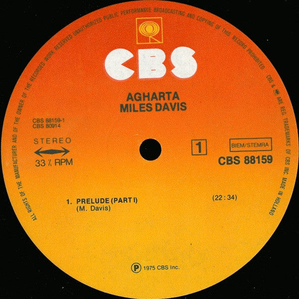 Miles Davis – Agharta   ,  2LP , Gatefold