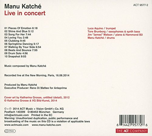 Manu Katché – Live In Concert   ,  Digipack , CD