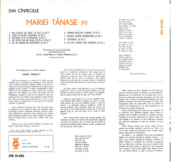Maria Tănase – (V), Black Labels
