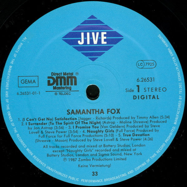Samantha Fox – Samantha Fox, DMM