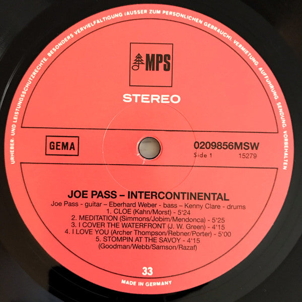 Joe Pass – Intercontinental   ,  Gatefold