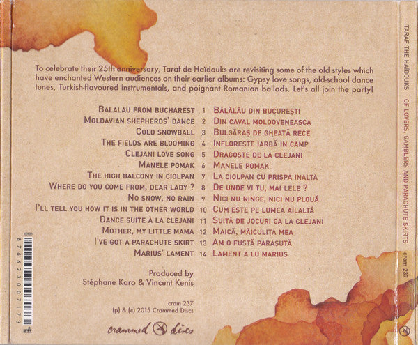 Taraf de Haidouks* – Of Lovers, Gamblers And Parachute Skirts   ,  CD , Digipack