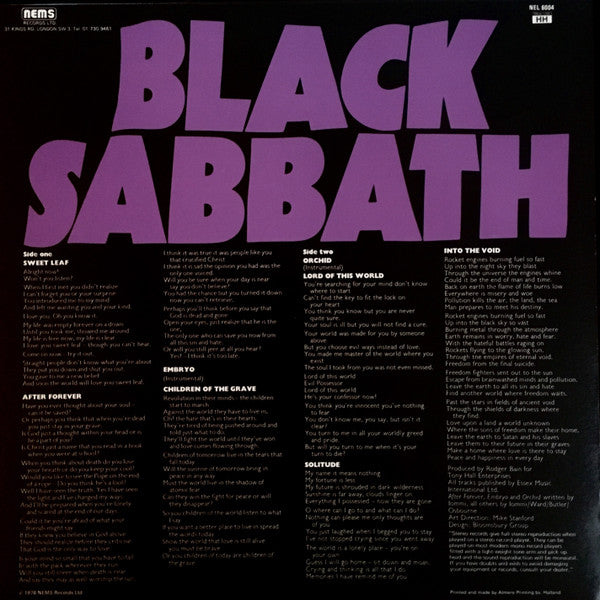 Black Sabbath – Master Of Reality