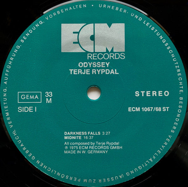Terje Rypdal ‎– Odyssey   ,  2LP , gatefold  ,  ECM