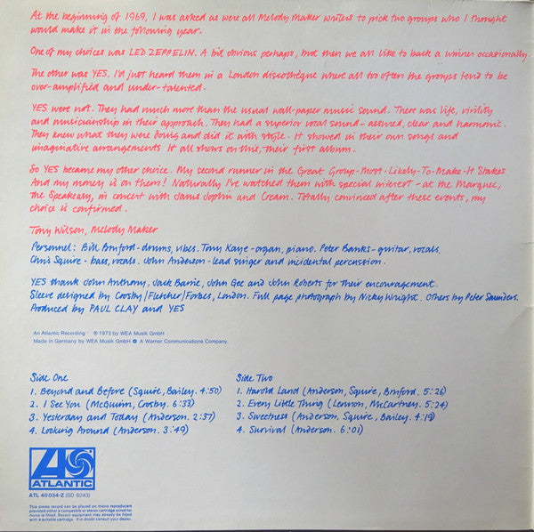 Yes – Yes    gatefold