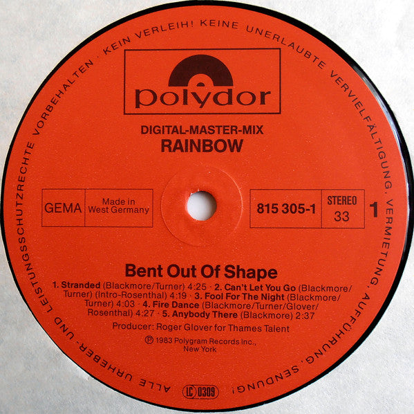 Rainbow ‎– Bent Out Of Shape