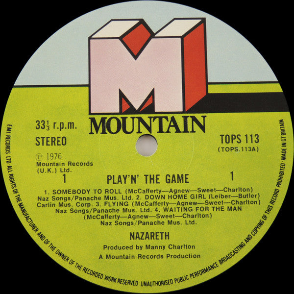 Nazareth  ‎– Play'n' The Game   ,  1 press , UK