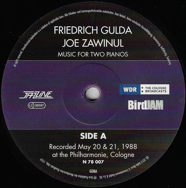 Friedrich Gulda, Joe Zawinul – Music For Two Pianos   ,  Gatefold , 180 gram