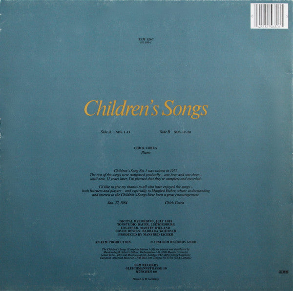 Chick Corea ‎– Children's Songs