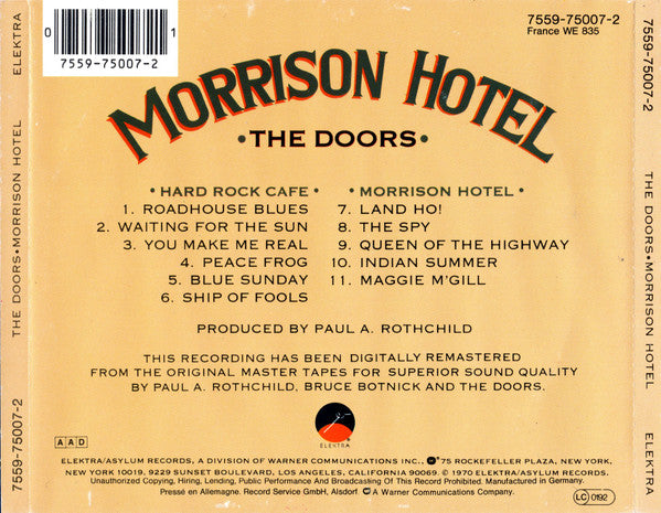 The Doors – Morrison Hotel