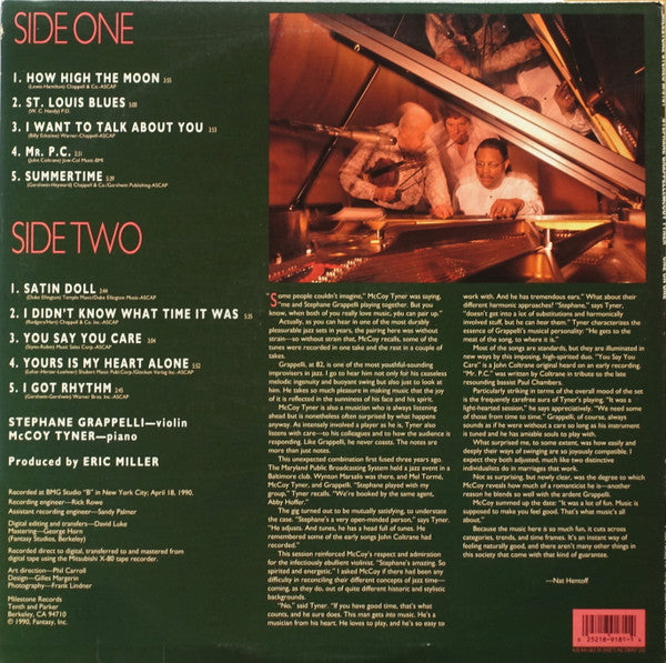 Stéphane Grappelli / McCoy Tyner – One On One