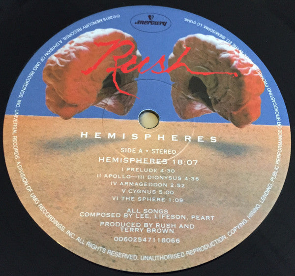 Rush – Hemispheres  ,  Gatefold