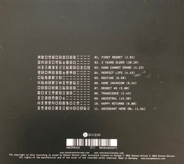 Steven Wilson – Hand. Cannot. Erase., Digipak