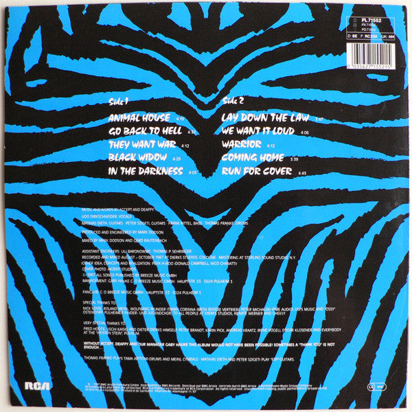 U.D.O.  ‎– Animal House   ,  1 press , Germany