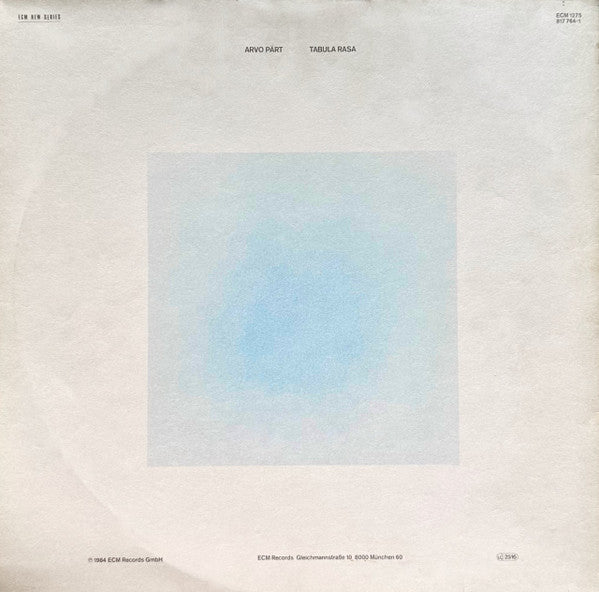Arvo Pärt – Tabula Rasa, Gatefold, ECM