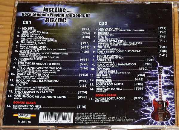Various – Just Like... Rock Legends Playing The Songs Of AC/DC, 2x CD