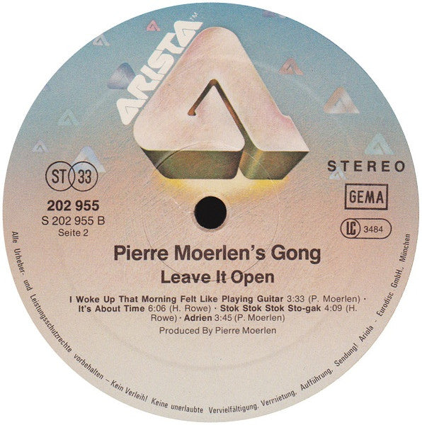 Pierre Moerlen's Gong – Leave It Open