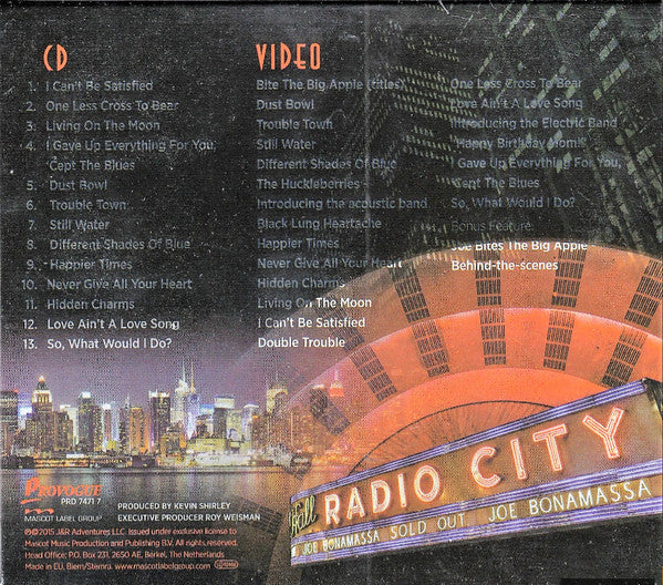 Joe Bonamassa – Live At Radio City Music Hall   ,  CD + DVD