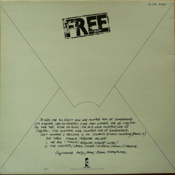 Free ‎– Free Live     ,  ( Coperta plic )