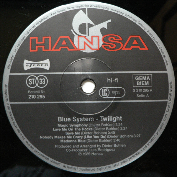 Blue System ‎– Twilight