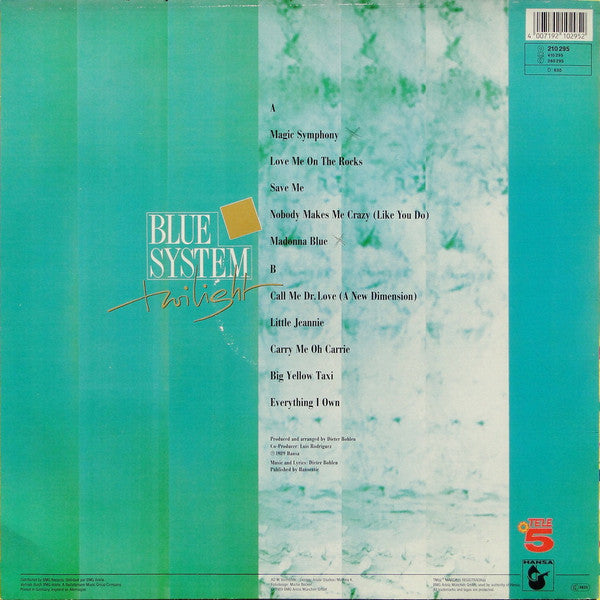 Blue System ‎– Twilight