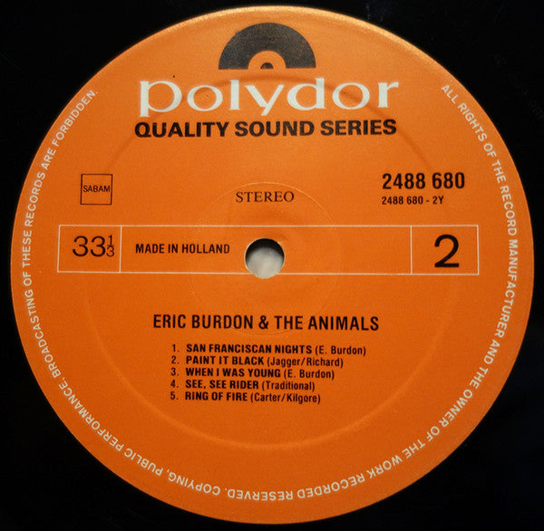 Eric Burdon & The Animals – Eric Burdon & The Animals    ,  2LP , Gatefold