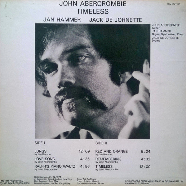John Abercrombie, Jan Hammer, Jack De Johnette* – Timeless   ,  ECM