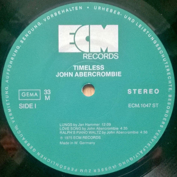 John Abercrombie, Jan Hammer, Jack De Johnette* – Timeless   ,  ECM