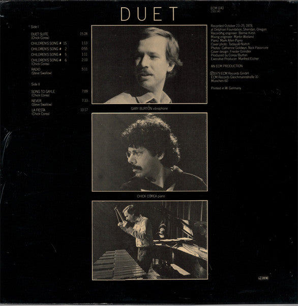 Gary Burton / Chick Corea – Duet    ,  ECM , 1st Press