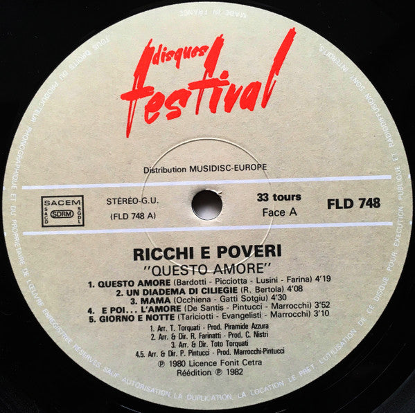Ricchi E Poveri – Questo Amore