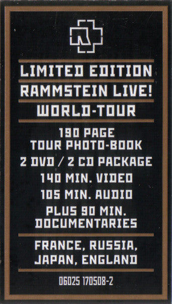 Rammstein – Völkerball  , 2CD + 2 DVD , Limited Edition, Numbered 6375 , 190 page Booklet