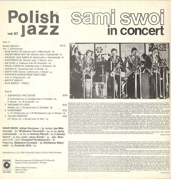 Sami Swoi – The Locust,   Series: Polish Jazz – Vol. 67,  1st Press