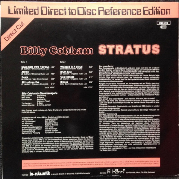 Billy Cobham's Glassmenagerie* ‎– Stratus   , Gatefold ,  Limited Edition, Direct Cut